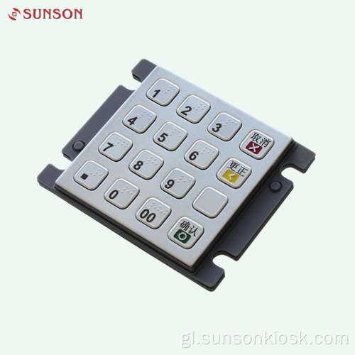 Bloqueo PIN de cifrado cepillado en superficie para quiosco de pago
